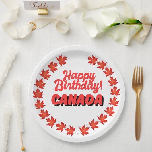 Gelukkige Verjaardag Canada Papieren Bordje (Huwelijk)