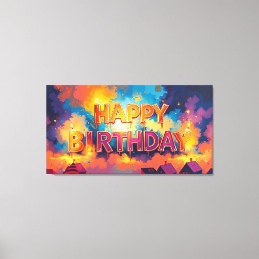 Gelukkige verjaardag canvas afdruk (Voorkant)