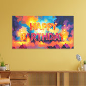 Gelukkige verjaardag canvas afdruk (Insitu (Woonkamer))