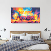 Gelukkige verjaardag canvas afdruk (Insitu (Slaapkamer))