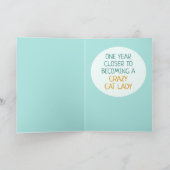 Gelukkige Verjaardag Cat Lady Groet Kaart (Binnen)