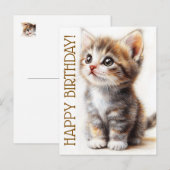 Gelukkige verjaardag, Cat Lady, Kitten Lover, Gefe Briefkaart (Voorkant / Achterkant)