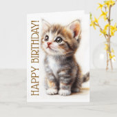 Gelukkige verjaardag, Cat Lady, Kitten Lover, Gefe Kaart (Gele Bloem)