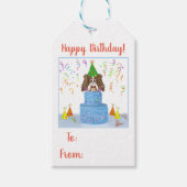 Gelukkige verjaardag Cavalier King Charles Cake Cadeaulabel (Voorkant)