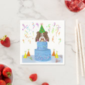 Gelukkige verjaardag Cavalier King Charles Cake Servet (Insitu)