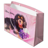 Gelukkige verjaardag Cavalier King Charles Spaniel Groot Cadeauzakje (Achterkant Gekanteld)