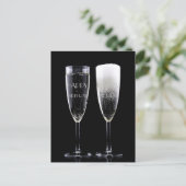 Gelukkige Verjaardag Cheers Champagne Fluit Twee B Briefkaart (Staand voorkant)