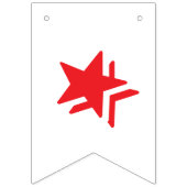 GELUKKIGE VERJAARDAG Chic rood en wit Vlaggetjes (Eerste vlag)