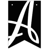 GELUKKIGE VERJAARDAG Chic zwart-wit Vlaggetjes (Derde vlag)