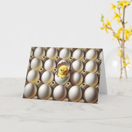 Gelukkige verjaardag chick van groep kaart (Gele Bloem)