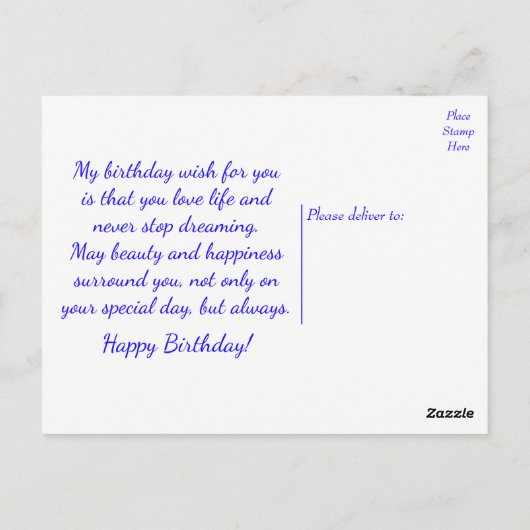 Gelukkige Verjaardag Chihuahua Puppy Blauw - Vers Briefkaart (Achterkant)