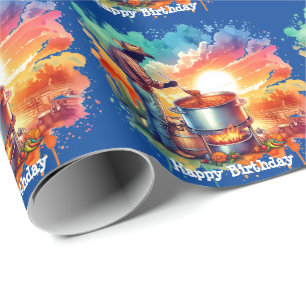Gelukkige Verjaardag Chili Koken Cowboy 1 Cadeaupapier