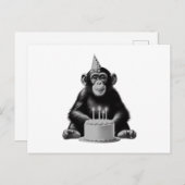 Gelukkige verjaardag chimpansee briefkaart (Voorkant / Achterkant)