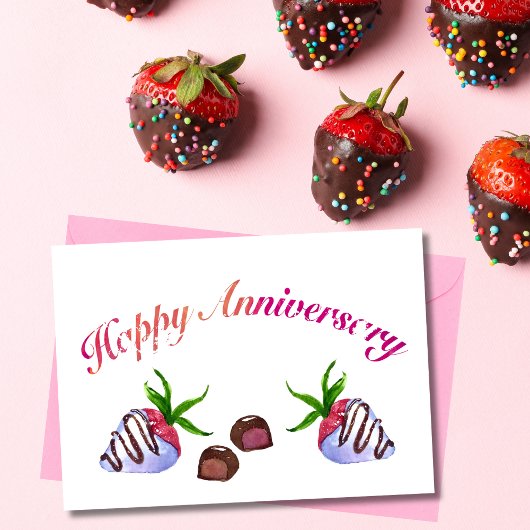 Gelukkige verjaardag Chocolade Aardbeien Kaart