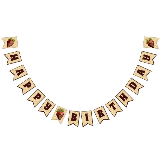 Gelukkige verjaardag chocolade bedekte aardbeien vlaggetjes (Alle)