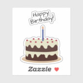 Gelukkige Verjaardag Chocolade en Vanille Cake Con Sticker (Vel)