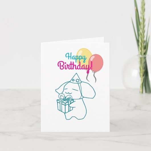 Gelukkige Verjaardag Chomochi Bunny Kaart (Voorkant)