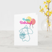 Gelukkige Verjaardag Chomochi Bunny Kaart (Gele Bloem)