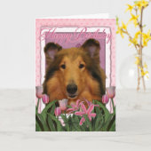 Gelukkige Verjaardag - Collie - Natalie Kaart (Gele Bloem)