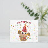 Gelukkige verjaardag Confetti Monkey Briefkaart (Staand voorkant)