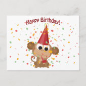 Gelukkige verjaardag Confetti Monkey Briefkaart (Voorkant)