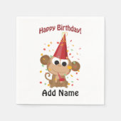 Gelukkige verjaardag Confetti Monkey Servetten (Voorkant)