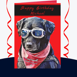 Gelukkige verjaardag Coole gast Zwarte Lab hond ka Kaart