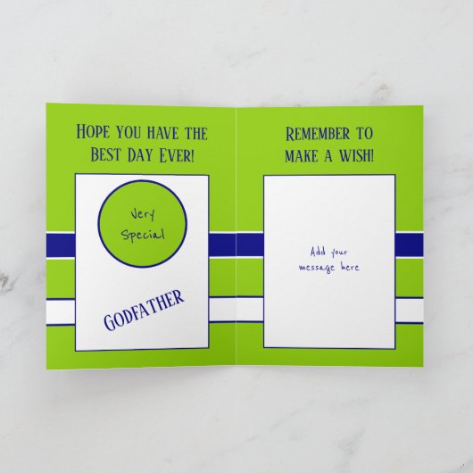 Gelukkige Verjaardag Coolest Godfather blauw en gr Kaart (Binnen)