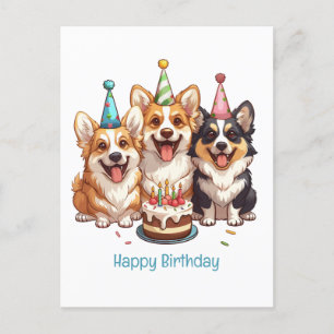 Gelukkige verjaardag Corgi Dogs Briefkaart