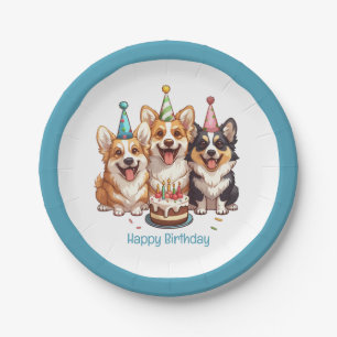 Gelukkige verjaardag Corgi Dogs Papieren Bordje