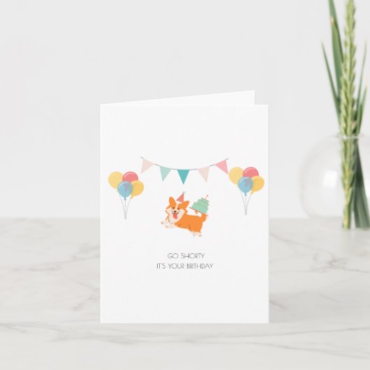 GELUKKIGE VERJAARDAG CORGI KAART (Voorkant)