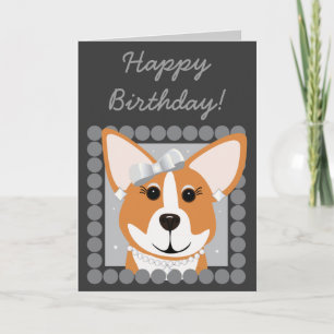 Gelukkige verjaardag! Corgi Lady Gray Kaart