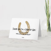 Gelukkige Verjaardag Cowboy / Cowgirl CUSTOM Kaart (Achterkant)