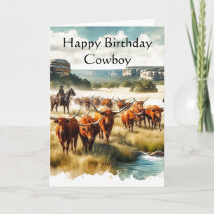 Gelukkige Verjaardag Cowboy Groet Kaart