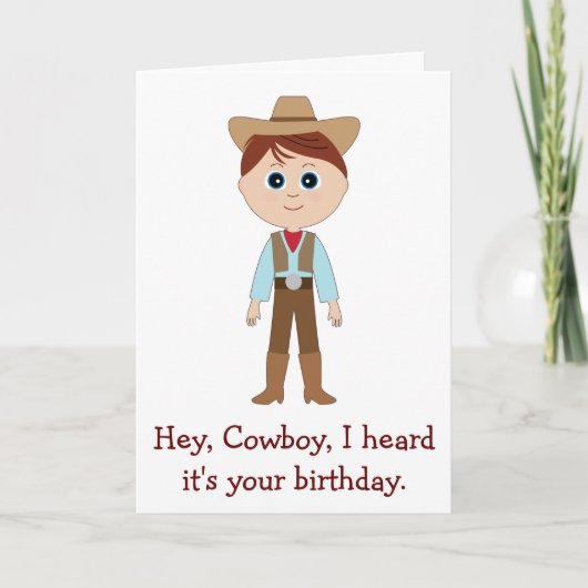 Gelukkige verjaardag, cowboy voor kleinzoon kaart (Voorkant)