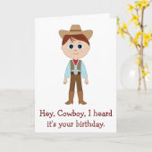 Gelukkige verjaardag, cowboy voor kleinzoon kaart (Gele Bloem)