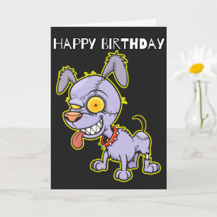 Gelukkige verjaardag   Cranky Zombie Dog Illustrat Kaart