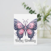 Gelukkige Verjaardag Creatief Vlinderontwerp Feestdagenkaart (Staand voorkant)