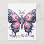 Gelukkige Verjaardag Creatief Vlinderontwerp Feestdagenkaart (Voorkant)