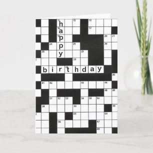 Gelukkige Verjaardag Crossword Puzzel kaart