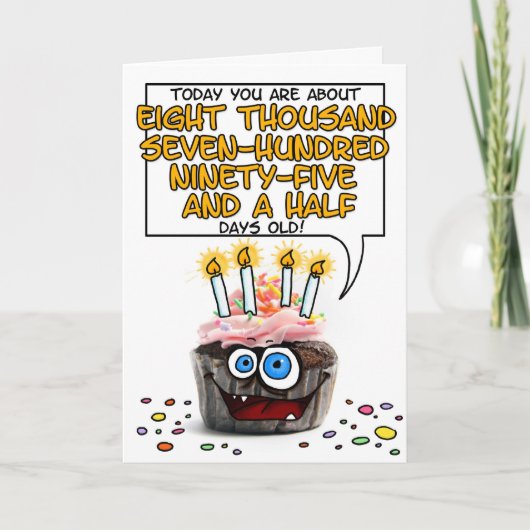 Gelukkige Verjaardag Cupcake - 24 jaar oud Kaart (Voorkant)