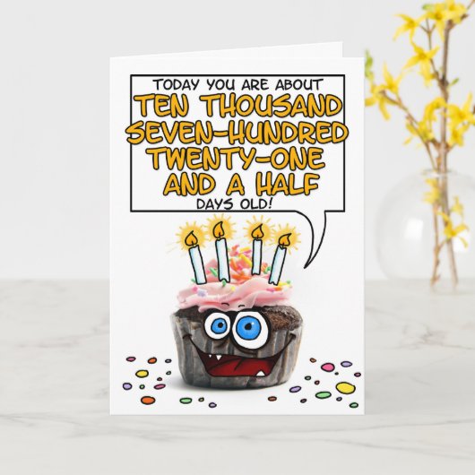 Gelukkige Verjaardag Cupcake - 29 jaar oud Kaart (Gele Bloem)