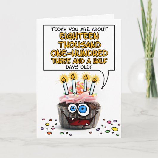 Gelukkige Verjaardag Cupcake - 49 jaar oud Kaart (Voorkant)