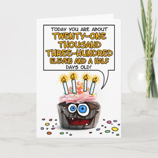 Gelukkige Verjaardag Cupcake - 58 jaar oud Kaart (Voorkant)