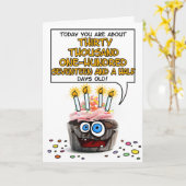 Gelukkige Verjaardag Cupcake - 82 jaar oud Kaart (Gele Bloem)