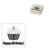 Gelukkige Verjaardag Cupcake Rubber Stamp Rubberstempel (Gestempeld)