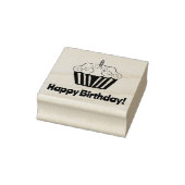 Gelukkige Verjaardag Cupcake Rubber Stamp Rubberstempel (Stempel)