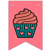 Gelukkige Verjaardag Cupcake Thema Verjaardag Part Vlaggetjes (Eerste vlag)