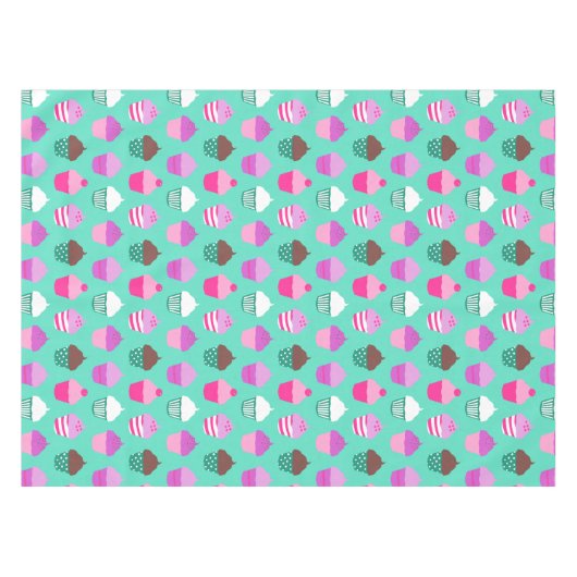 Gelukkige verjaardag cupcakes tafelkleed (Voorkant (Horizontaal))