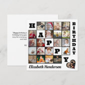 Gelukkige Verjaardag Custom 21 Photo Collage Gift Bedankkaart (Voorkant / Achterkant)